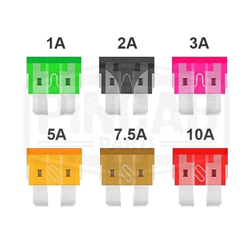 Fusible plat automobile (6 modèles de 1 a 10 Ampères)