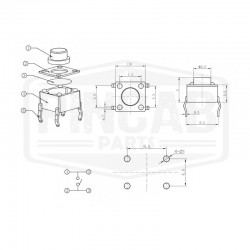 Micro switch 6x6 4 pins - 6mm