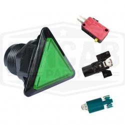 Bouton noir lumineux triangle vert