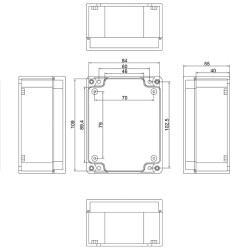 Boite électrique transparente 83 x 58 x 33 mm étanche IP65