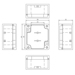 Boite électrique transparente 64 x 58 x 35 mm étanche IP65
