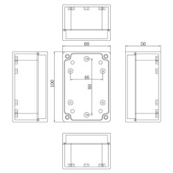 Boite électrique transparente 100 x 68 x 50 mm étanche IP65