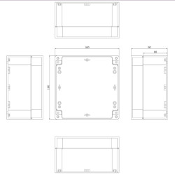 Boite électrique transparente 160 x 160 x 90  mm étanche IP65