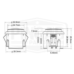 Bouton Baolian 30mm vert