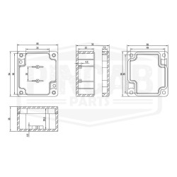 Boitier de dérivation électrique en ABS étanche IP65 - 64x58x35 mm