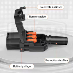 Connecteur prise maleIEC320 C14 (10A 250V) bornier rapide type wago