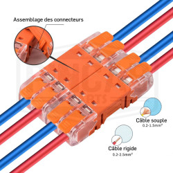 Connecteur rapide 3 fils à levier type wago CMK64
