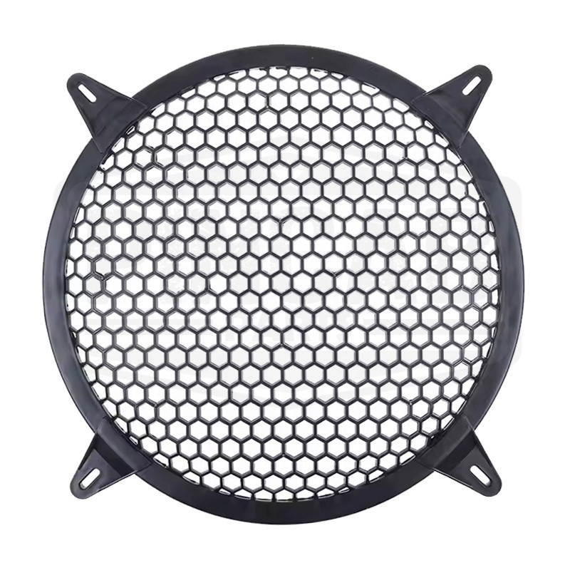 Grille de protection de haut parleur / subwoofer 25.5 cm noire nid d'abeille