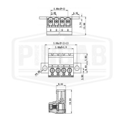 Connecteurs 12 broches à vis avec fixation 5.08mm