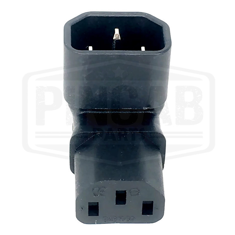 Adaptateur C14 vers C13 coudé 90° vers le bas (IEC)