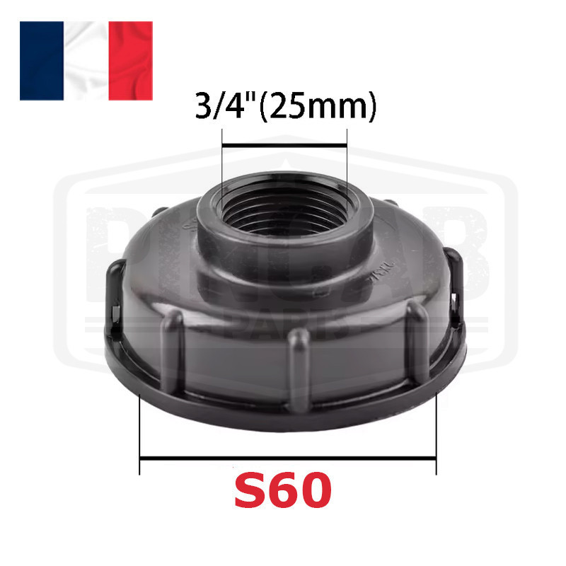 Bouchon Adaptateur Raccord Cuve IBC S60x6 Femelle 3/4" (25mm)