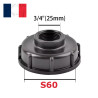Bouchon Adaptateur Raccord Cuve IBC S60x6 Femelle 3/4" (25mm)