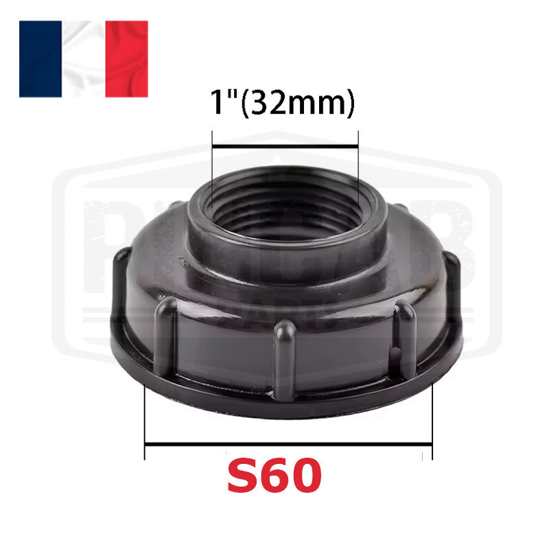 Bouchon Adaptateur Raccord Cuve IBC S60x6 Femelle 1" (32mm)
