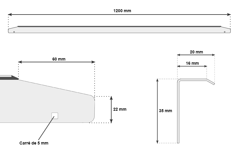Shéma du siderail pour pincab ou flipper Williams/Bally A-12359-3
